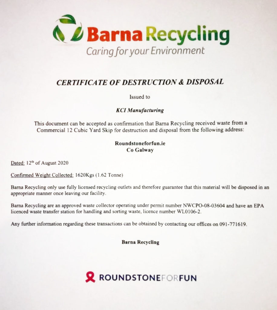 Barna Recycling kindly donated